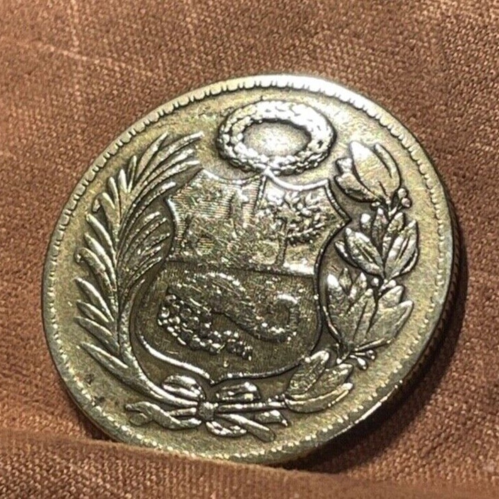 Peru 1935 1/2 Sol MA beautiful well defined lines - Picture 2 of 7